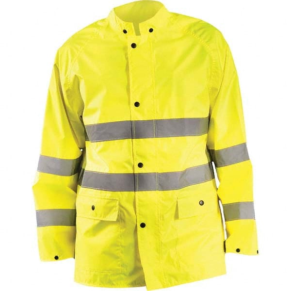 OccuNomix - Size S Hi-Viz Yellow Waterproof Jacket - Americas Industrial Supply