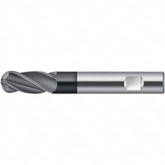 Walter-Prototyp - 10mm Diam, 22mm LOC, 2 Flute Solid Carbide Ball End Mill - TiAlN Finish, 100mm OAL, 10mm Shank Diam - Americas Industrial Supply