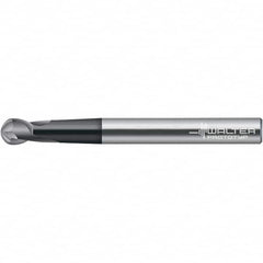 Walter-Prototyp - 10mm Diam, 11mm LOC, 2 Flute Solid Carbide Ball End Mill - TiAlN Finish, 100mm OAL, 10mm Shank Diam - Americas Industrial Supply