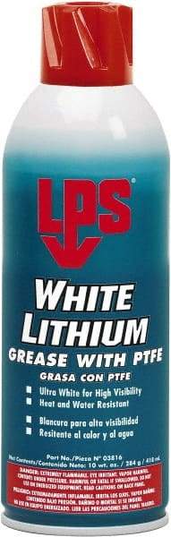LPS - 10 oz Aerosol Lithium General Purpose Grease - White, 290°F Max Temp, NLGIG 2, - Americas Industrial Supply