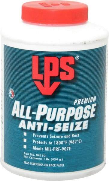 LPS - 1 Lb Can General Purpose Anti-Seize Lubricant - Molybdenum Disulfide, -65 to 1,800°F, Blue/Gray, Water Resistant - Americas Industrial Supply