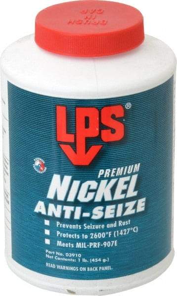 LPS - 1 Lb Can Extreme Temperature Anti-Seize Lubricant - Nickel, -65 to 2,600°F, Silver Gray, Water Resistant - Americas Industrial Supply