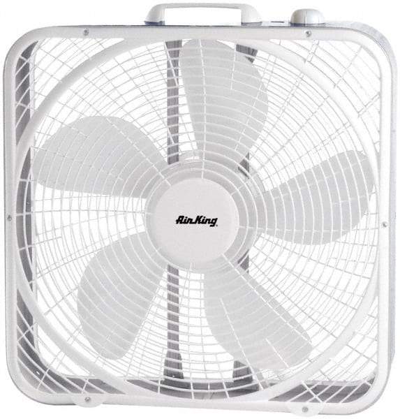 Air King - 20" Blade, 1/25 hp, 2,220/1,920/1,530 CFM, Fixed Box Fan - 1 Amp Rating, 110 Volts, 3 Speed, 955 RPM - Americas Industrial Supply