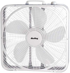 Air King - 20" Blade, 1/25 hp, 2,220/1,920/1,530 CFM, Fixed Box Fan - 1 Amp Rating, 110 Volts, 3 Speed, 955 RPM - Americas Industrial Supply