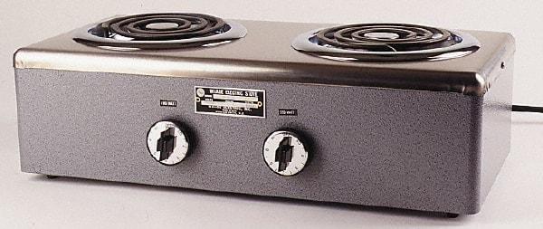 WAAGE - 20" Long x 10 Wide x 7" High, 115 Volt Hot Plate - 2 Burner, 1600 Watt, 14 Amps - Americas Industrial Supply