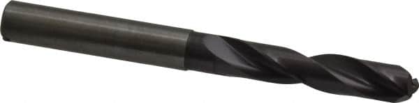 Guhring - 7.6mm 140° Spiral Flute Solid Carbide Screw Machine Drill Bit - FIREX Finish, Right Hand Cut, 41mm Flute Length, 79mm OAL, SU Point, Straight Shank, Through Coolant - Americas Industrial Supply