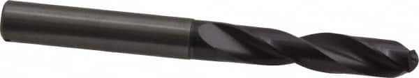 Guhring - 7.7mm 140° Spiral Flute Solid Carbide Screw Machine Drill Bit - FIREX Finish, Right Hand Cut, 41mm Flute Length, 79mm OAL, SU Point, Straight Shank, Through Coolant - Americas Industrial Supply