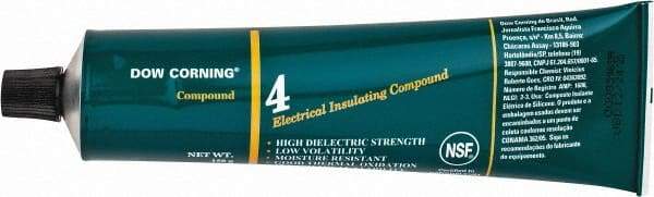 Dow Corning - 5.3 Ounce Tube Electrical Insulating Compound - 212°F Flash Point, 450 V/mil Dielectric Strength, Flammable, Plastic Safe - Americas Industrial Supply