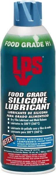 LPS - 16 oz Aerosol Dry Film/Silicone Penetrant/Lubricant - Clear, -40°F to 392°F, Food Grade - Americas Industrial Supply