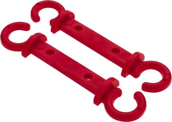 PRO-SAFE - 1/4" High x 1" Long x 2" Wide Barrier Connecting Link - Celcon, Celcon Finish, Red, Use with Plastic Chain - Americas Industrial Supply