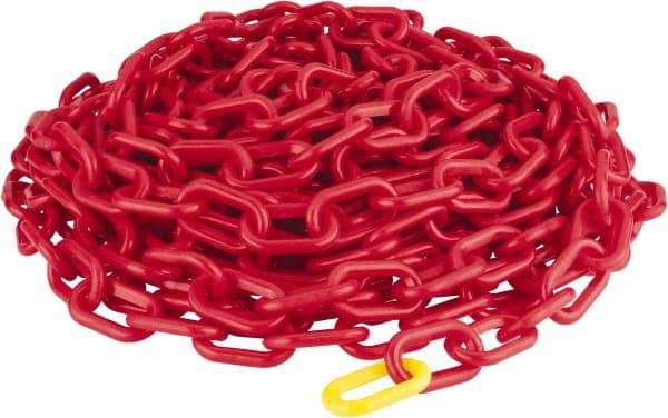 PRO-SAFE - 50' Long x 2" Wide Plastic Heavy-Duty Chain - Red - Americas Industrial Supply
