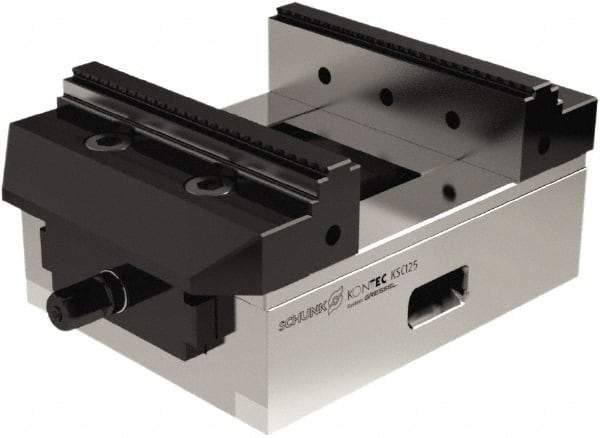 Schunk - 125mm Jaw Width, 160mm Max Jaw Opening, 33mm Throat Depth, Manual Precision Self Centering Vise - Americas Industrial Supply