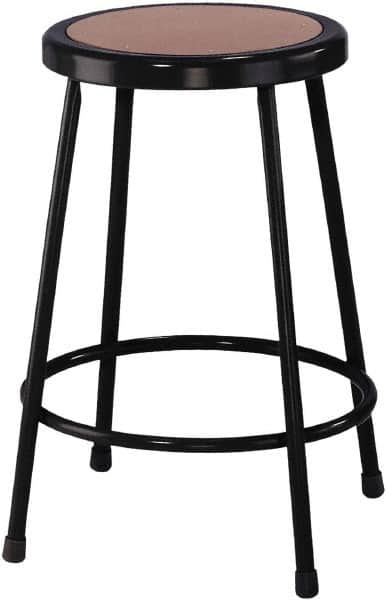 NPS - 24 Inch High, Stationary Fixed Height Stool - 14 Inch Deep x 14 Inch Wide, Hardboard Seat, Black - Americas Industrial Supply