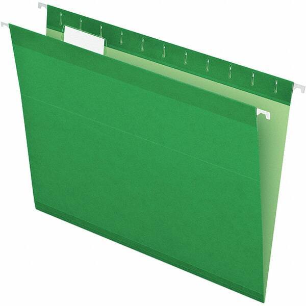 Pendaflex - 8-1/2 x 11", Letter Size, Bright Green, Hanging File Folder - 11 Point Stock, 1/5 Tab Cut Location - Americas Industrial Supply