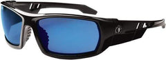 Ergodyne - Blue Lenses, Framed Safety Glasses - Uncoated Lenses, Size Universal, Wrap Around - Americas Industrial Supply