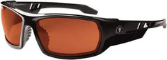 Ergodyne - Copper Lenses, Framed Safety Glasses - Uncoated Lenses, Size Universal, Wrap Around - Americas Industrial Supply