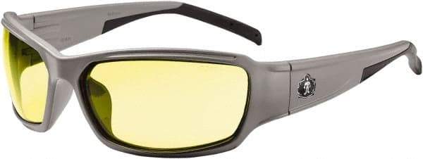 Ergodyne - Yellow Lenses, Framed Safety Glasses - Uncoated Lenses, Size Universal, Wrap Around - Americas Industrial Supply