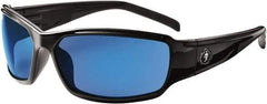 Ergodyne - Blue Lenses, Framed Safety Glasses - Uncoated Lenses, Size Universal, Wrap Around - Americas Industrial Supply