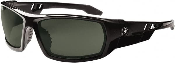 Ergodyne - Green Lenses, Framed Polarized Glasses - Uncoated Lenses, Size Universal, Wrap Around - Americas Industrial Supply