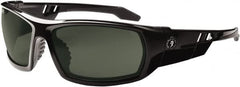 Ergodyne - Green Lenses, Framed Polarized Glasses - Uncoated Lenses, Size Universal, Wrap Around - Americas Industrial Supply