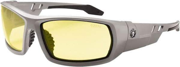 Ergodyne - Yellow Lenses, Framed Safety Glasses - Uncoated Lenses, Size Universal, Wrap Around - Americas Industrial Supply