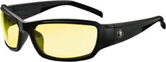Ergodyne - Yellow Lenses, Framed Safety Glasses - Uncoated Lenses, Size Universal, Wrap Around - Americas Industrial Supply