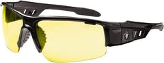 Ergodyne - Yellow Lenses, Framed Safety Glasses - Uncoated Lenses, Size Universal, Wrap Around - Americas Industrial Supply