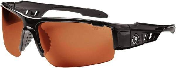 Ergodyne - Copper Lenses, Framed Safety Glasses - Uncoated Lenses, Size Universal, Wrap Around - Americas Industrial Supply