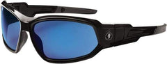 Ergodyne - Blue Lenses, Framed Safety Glasses - Uncoated Lenses, Size Universal, Wrap Around - Americas Industrial Supply