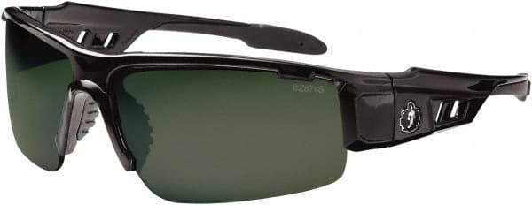 Ergodyne - Green Lenses, Framed Polarized Glasses - Uncoated Lenses, Size Universal, Wrap Around - Americas Industrial Supply