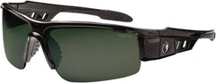 Ergodyne - Green Lenses, Framed Polarized Glasses - Uncoated Lenses, Size Universal, Wrap Around - Americas Industrial Supply