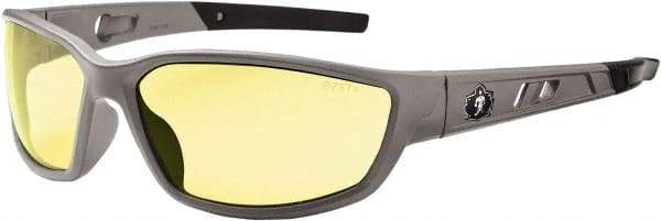 Ergodyne - Yellow Lenses, Framed Safety Glasses - Uncoated Lenses, Size Universal, Wrap Around - Americas Industrial Supply