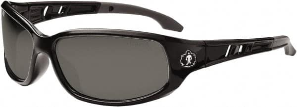 Ergodyne - Smoke Lenses, Framed Safety Glasses - Uncoated Lenses, Size Universal, Wrap Around - Americas Industrial Supply