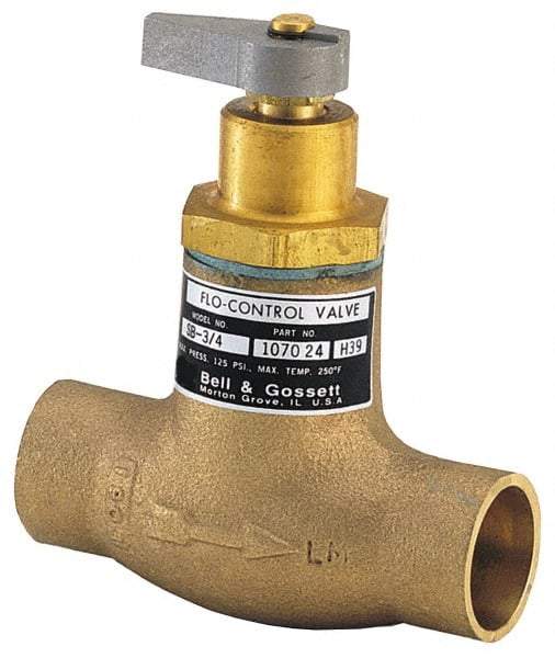 Bell & Gossett - 3/4" Pipe, Bronze Manually Operated Plumbing Valve - Buna Seal, Sweated - Americas Industrial Supply