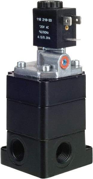 ARO/Ingersoll-Rand - Pilot-Operated Solenoid Valves Valve Type: 3-Way Poppet Actuator Type: Solenoid - Americas Industrial Supply