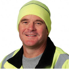 PIP - Size 9-1/2", High Visibility Cuffed Hat - Hi-Viz Yellow Solid Pattern, Polyester - Americas Industrial Supply