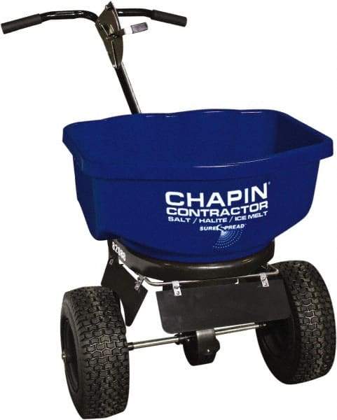 Chapin - 80 Lb Powder Coated Steel Walk Behind Broadcast Landscape Spreader - 14" Pneumatic Wheels - Americas Industrial Supply