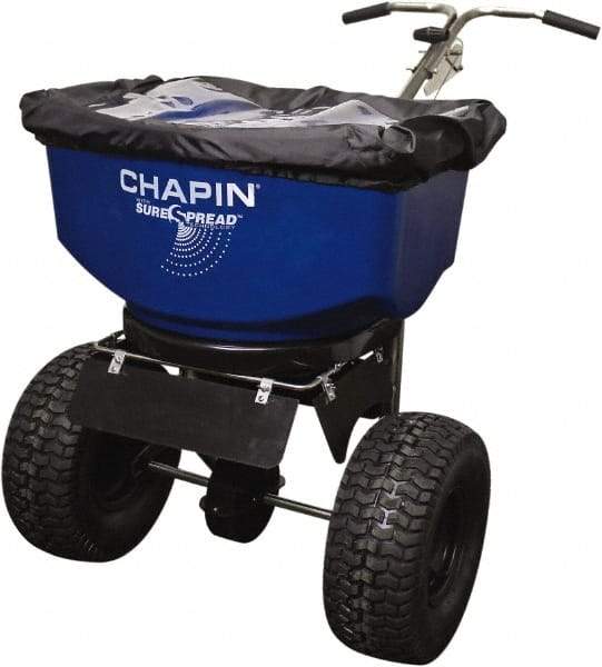 Chapin - 100 Lb Stainless Steel Walk Behind Broadcast Landscape Spreader - 14" Pneumatic Wheels - Americas Industrial Supply