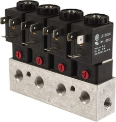 ARO/Ingersoll-Rand - 1/8", CAT Series 3-Way 2-Position Bar Manifold Stacking Solenoid Valve - 24 VDC, 0.062 CV Rate, 3.275" High x 5" Long - Americas Industrial Supply