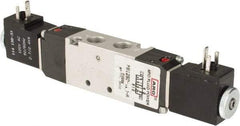 ARO/Ingersoll-Rand - 1/8" Inlet x 1/8" Outlet, Solenoid Actuator, Solenoid Return, 3 Position, Body Ported Solenoid Air Valve - 0.5 CV, 4 Way, 115 psi, 122° Max Temp - Americas Industrial Supply