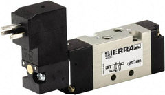 ARO/Ingersoll-Rand - 10-32" Inlet, Solenoid Actuator, Spring Return, 2 Position, Body Ported Solenoid Air Valve - 24 VDC Input, 1/4 CV, 4 Way, 115 psi, 122° Max Temp - Americas Industrial Supply
