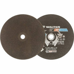 WALTER Surface Technologies - 9" 46 Grit Aluminum Oxide Cutoff Wheel - 3/32" Thick, 7/8" Arbor, 6,600 Max RPM, Use with Angle Grinders - Americas Industrial Supply
