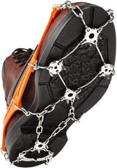 Ergodyne - Size L, (Women's Size L) Strap-On Cleat - Steel Studs Traction, Orange - Americas Industrial Supply