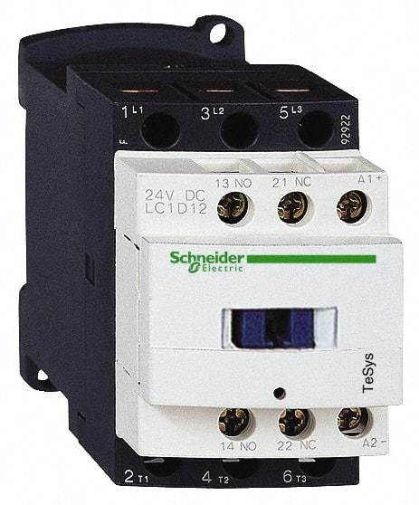 Schneider Electric - 3 Pole, 48 Coil VAC at 50/60 Hz, 12 Amp at 440 VAC and 25 Amp at 440 VAC, Nonreversible IEC Contactor - 1 Phase hp: 1 at 115 VAC, 2 at 230/240 VAC, 3 Phase hp: 10 at 575/600 VAC, 3 at 200/208 VAC, 3 at 230/240 VAC, 7.5 at 460/480 VAC - Americas Industrial Supply