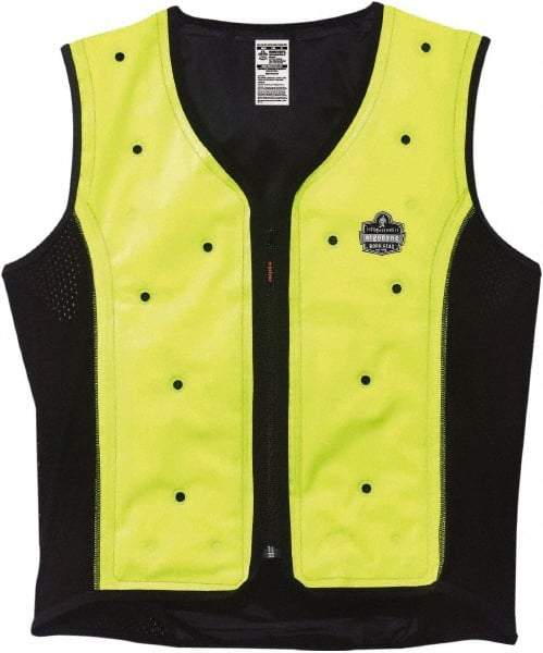 Ergodyne - Size L, Lime Cooling Vest - 41 to 44" Chest, Zipper Front, Polyester - Americas Industrial Supply