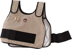 Ergodyne - Size S/M, Khaki Cooling Vest - 32 to 40" Chest, Hook & Loop Front, PVC, Cotton - Americas Industrial Supply