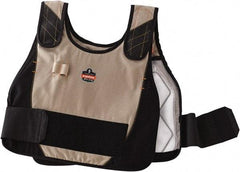 Ergodyne - Size L/XL, Khaki Cooling Vest - 40 to 52" Chest, Hook & Loop Front, Cotton - Americas Industrial Supply