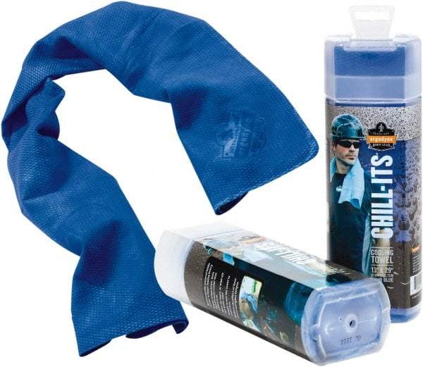 Ergodyne - Size 40", Cooling Towel - Blue Solid Pattern, Polyester - Americas Industrial Supply