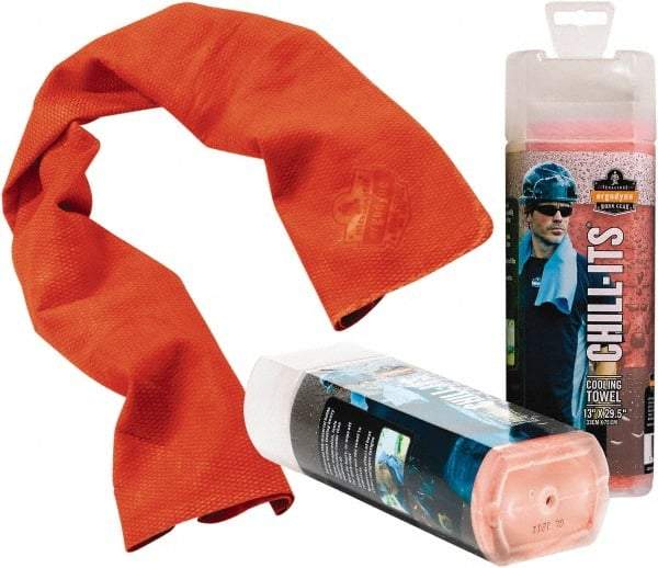 Ergodyne - Size 40", Cooling Towel - Orange Solid Pattern, Polyester - Americas Industrial Supply
