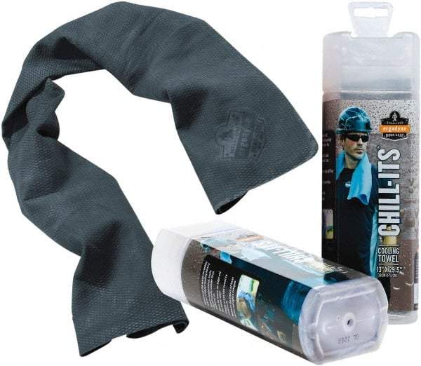 Ergodyne - Size 40", Cooling Towel - Gray Solid Pattern, Polyester - Americas Industrial Supply